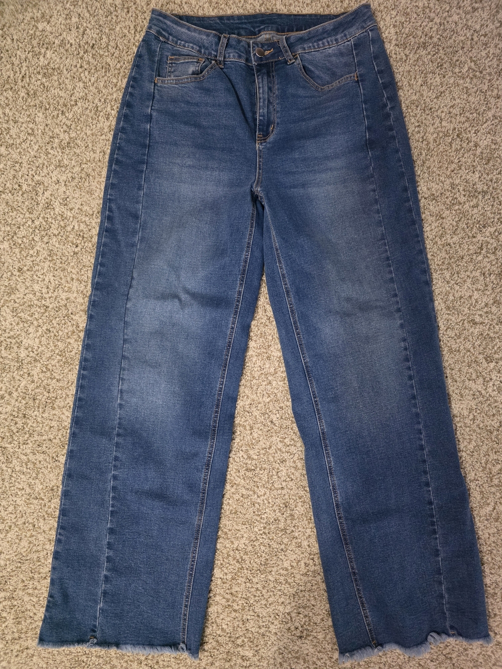 High-Rise Blue Wide-Leg Jeans for Women